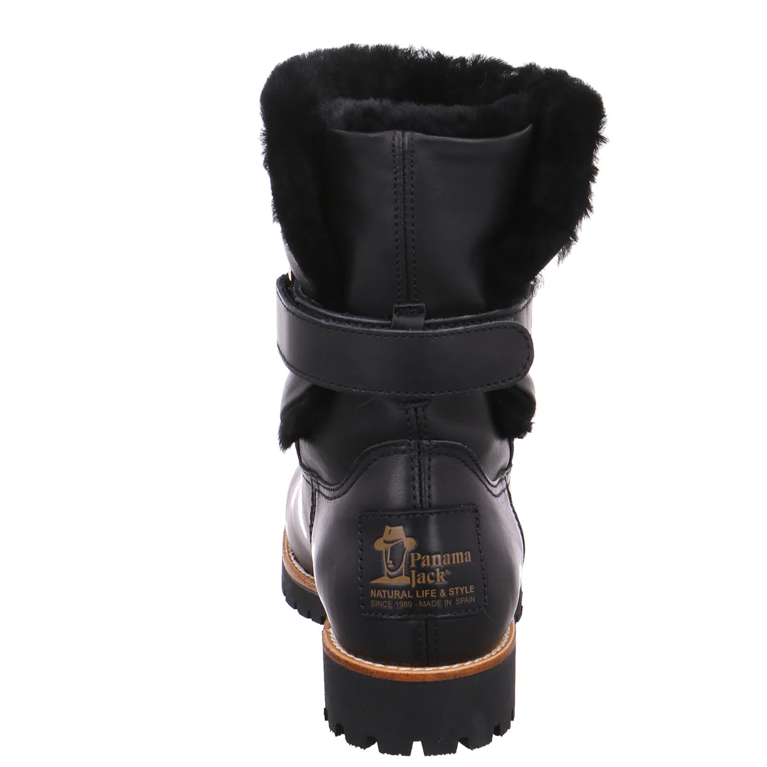 PANAMA JACK Boot Schwarz Leder  mit Lammfell-Futter