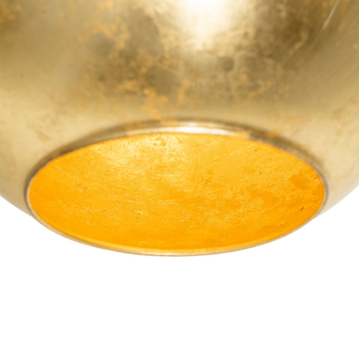 Design plafondlamp zwart met goud glas - Bert