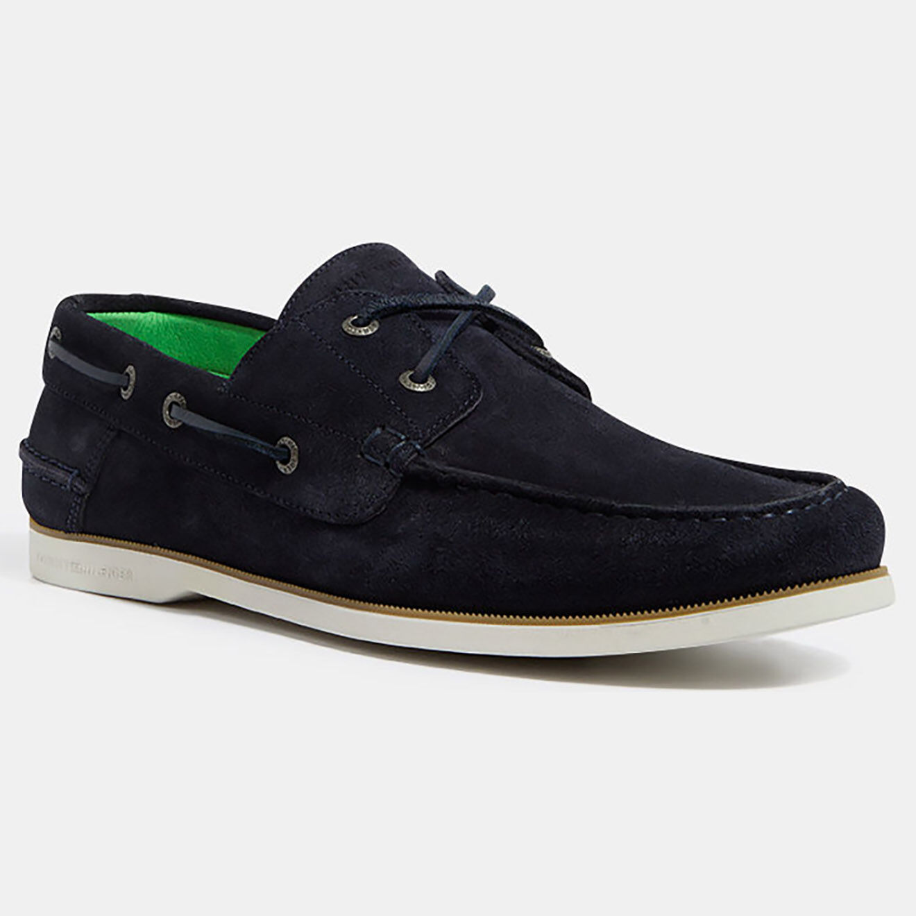 Tommy Hilfiger Chaussures bateau en Velours de Cuir Core bleu marine
