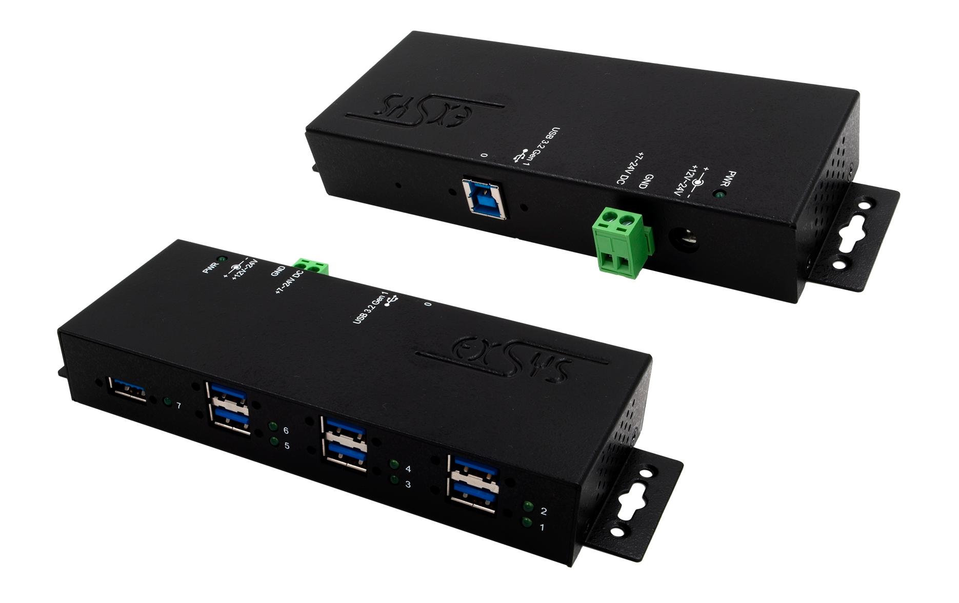 USB-Hub EX-1517HMVS 7-Port USB 3.2 Gen 1 (Managed)<br>Managed 7-Port USB 3.2 Gen 1 Metall HUB mit 15KV EDS Überspannungsschutz