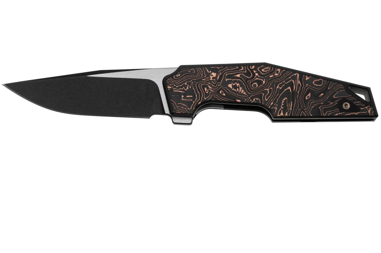WE Knife OAO One And Only WE23001-2, Blackwashed CPM 20 CV, Black Titanium Copper Foil Carbon Fiber, zakmes