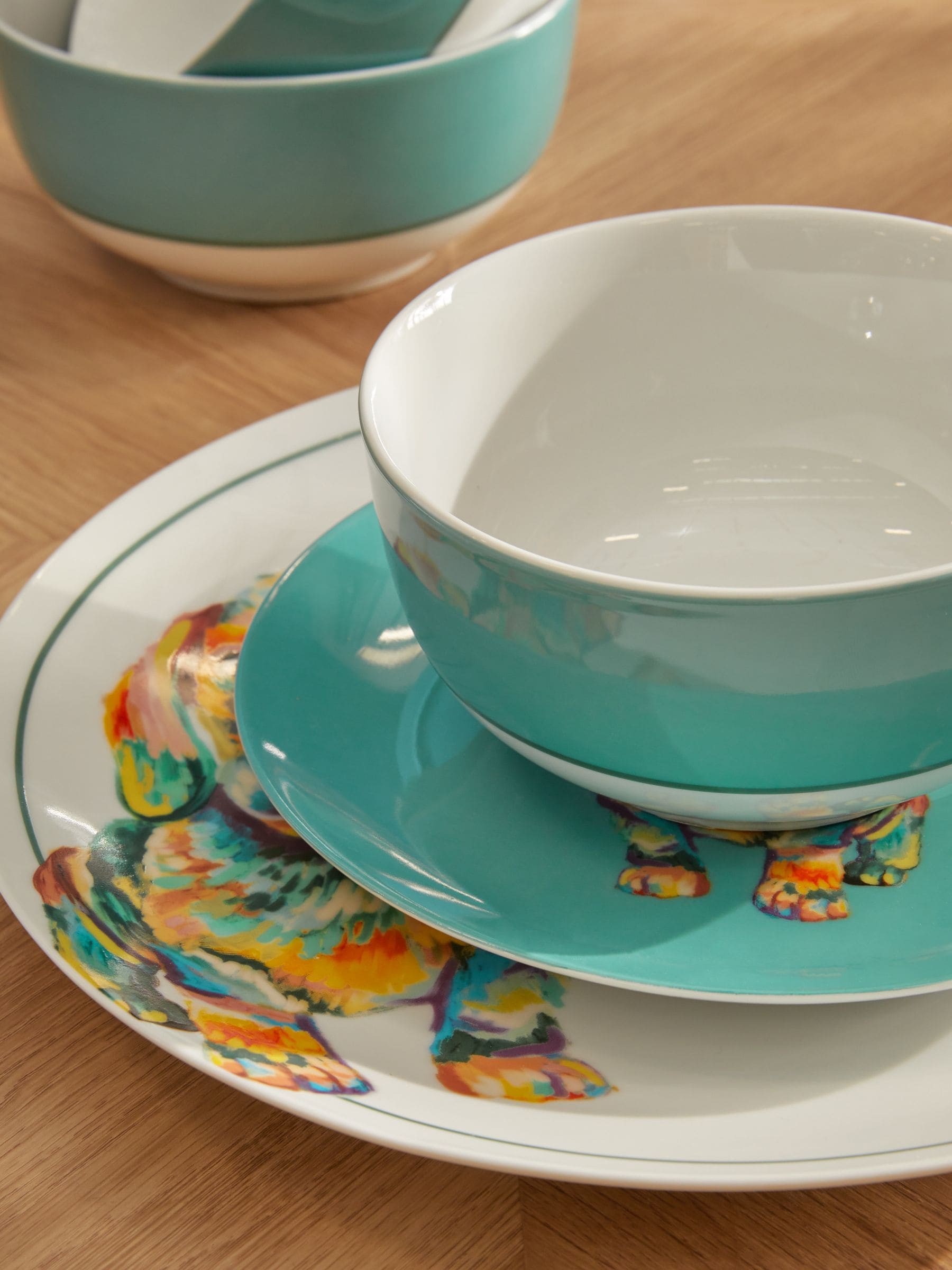 12 -delige dinerset met teckelmotief