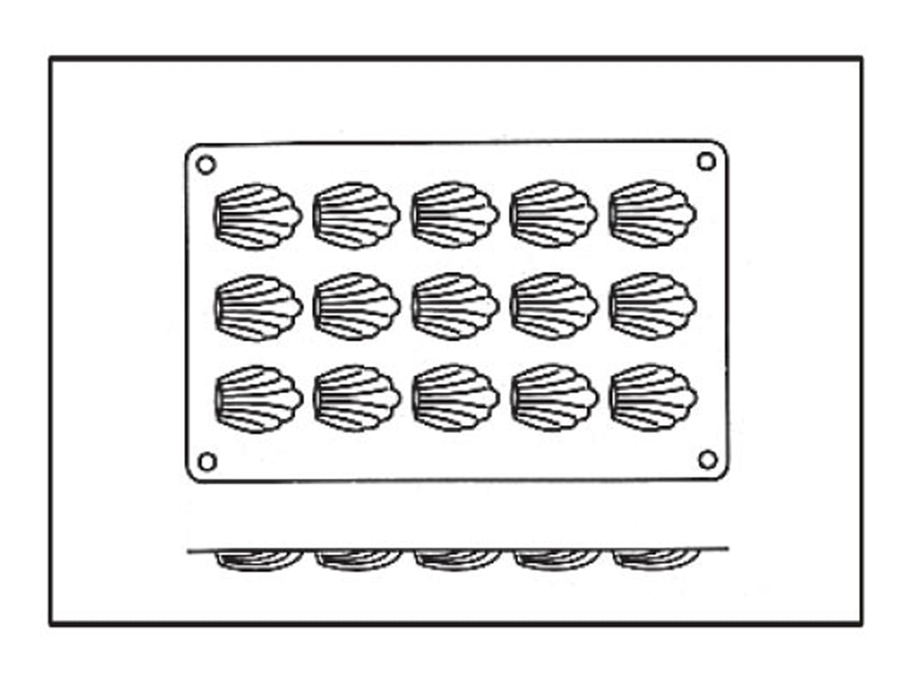 Moule silicone Silicon Flex - 15 mini-madeleines - 30 x 17,5 cm - Silikomart