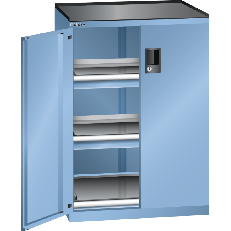 Armoire portes battantes Lista 36x27E - 1 rayon extensible charge 200 Kg