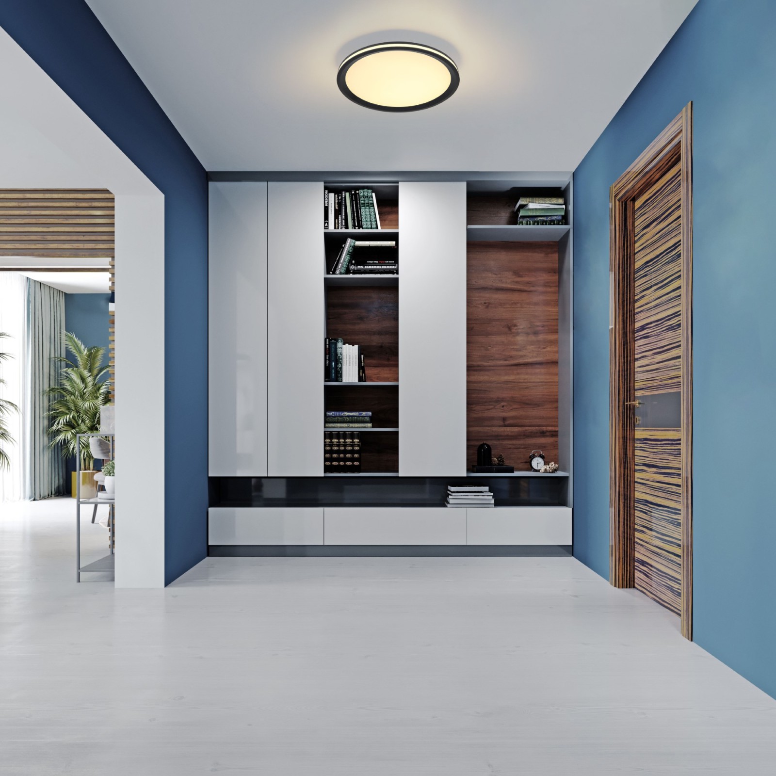 LED-Deckenleuchte - schwarz matt-opal - Ø 30 cm