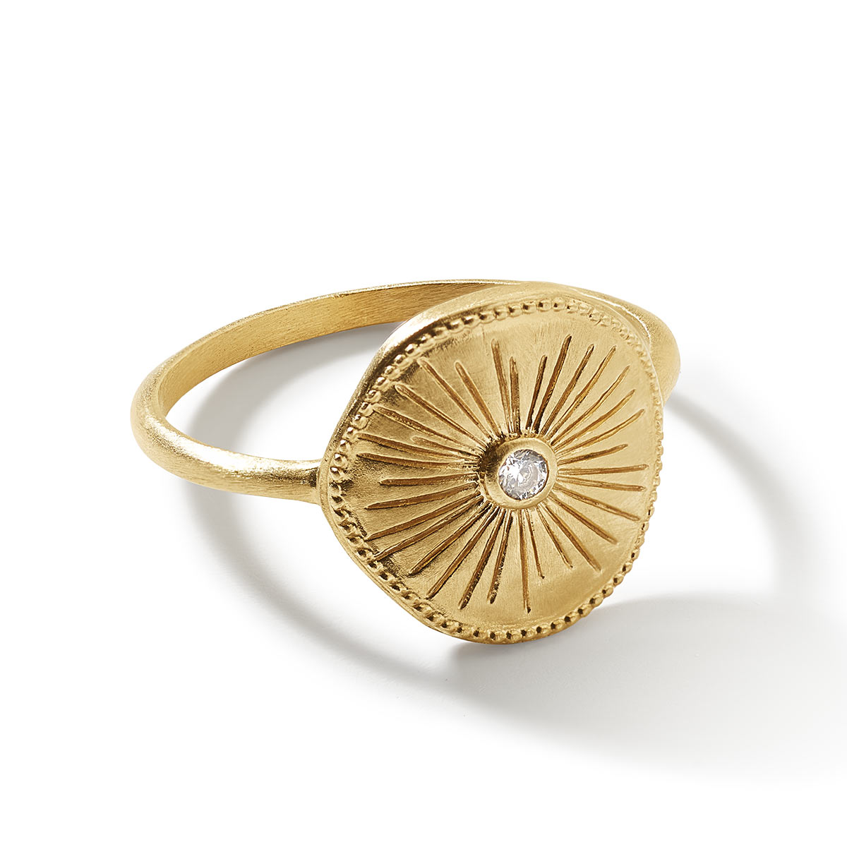 Bague plaqué or mat zirconia