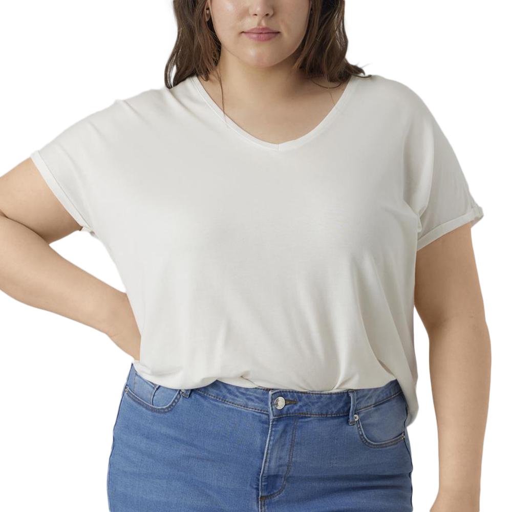 Vero Moda T-shirt Blanc Femme Vero Moda Aya Curve