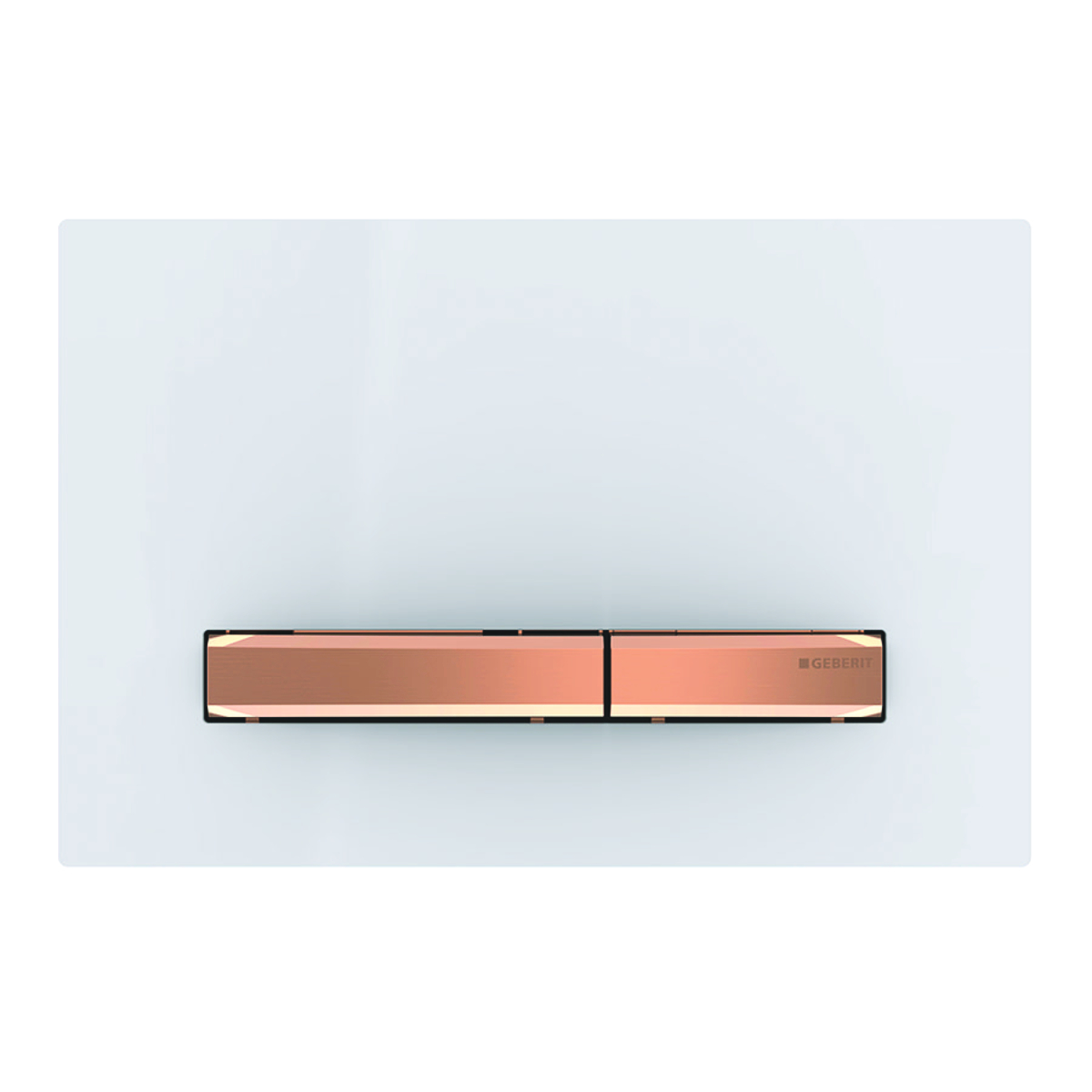 Geberit Sigma 50 Square drukplaat glans wit met rose-gouden knoppen