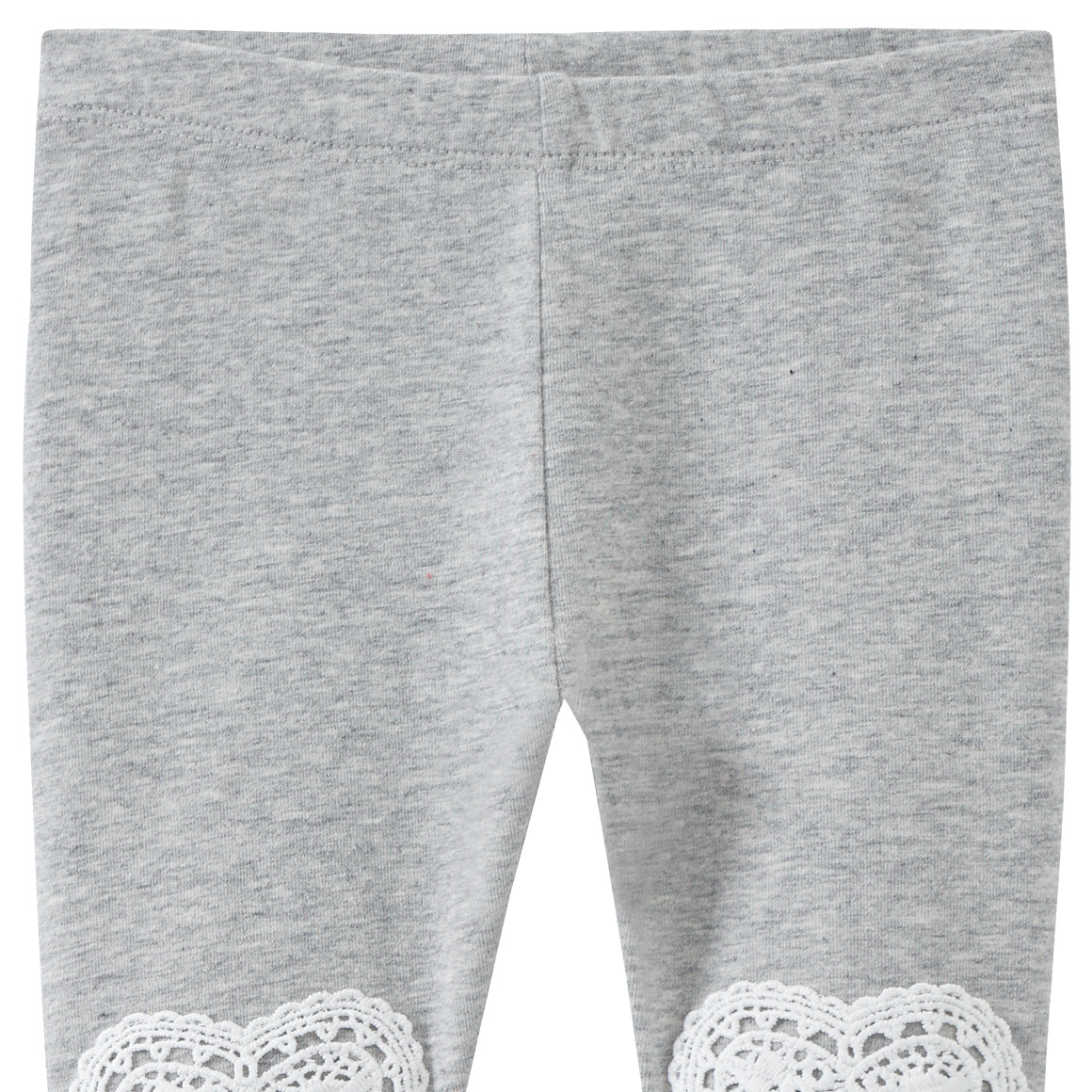 Topomini Newborn Leggings mit Häkelspitze hellgrau