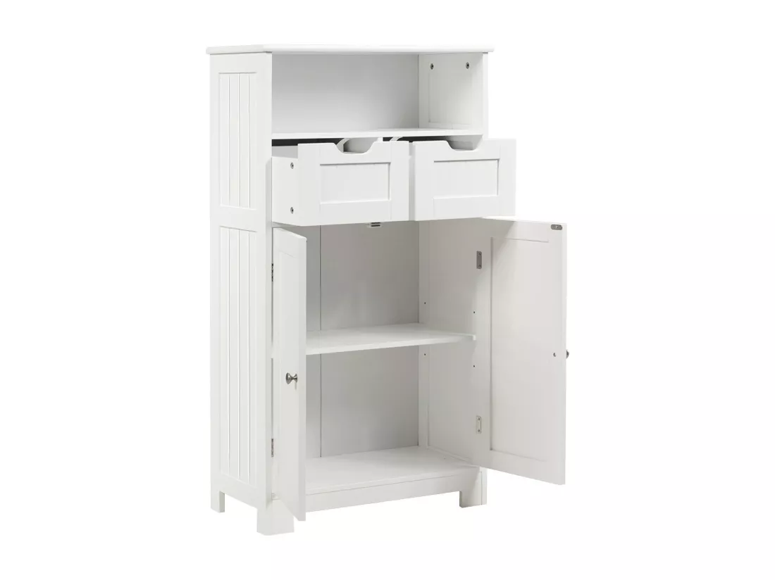 Meuble de rangement de salle de bain, Armoire Rangement de Toilette, Commode blanche de toilette/chambre 60 x 30 x 109 cm