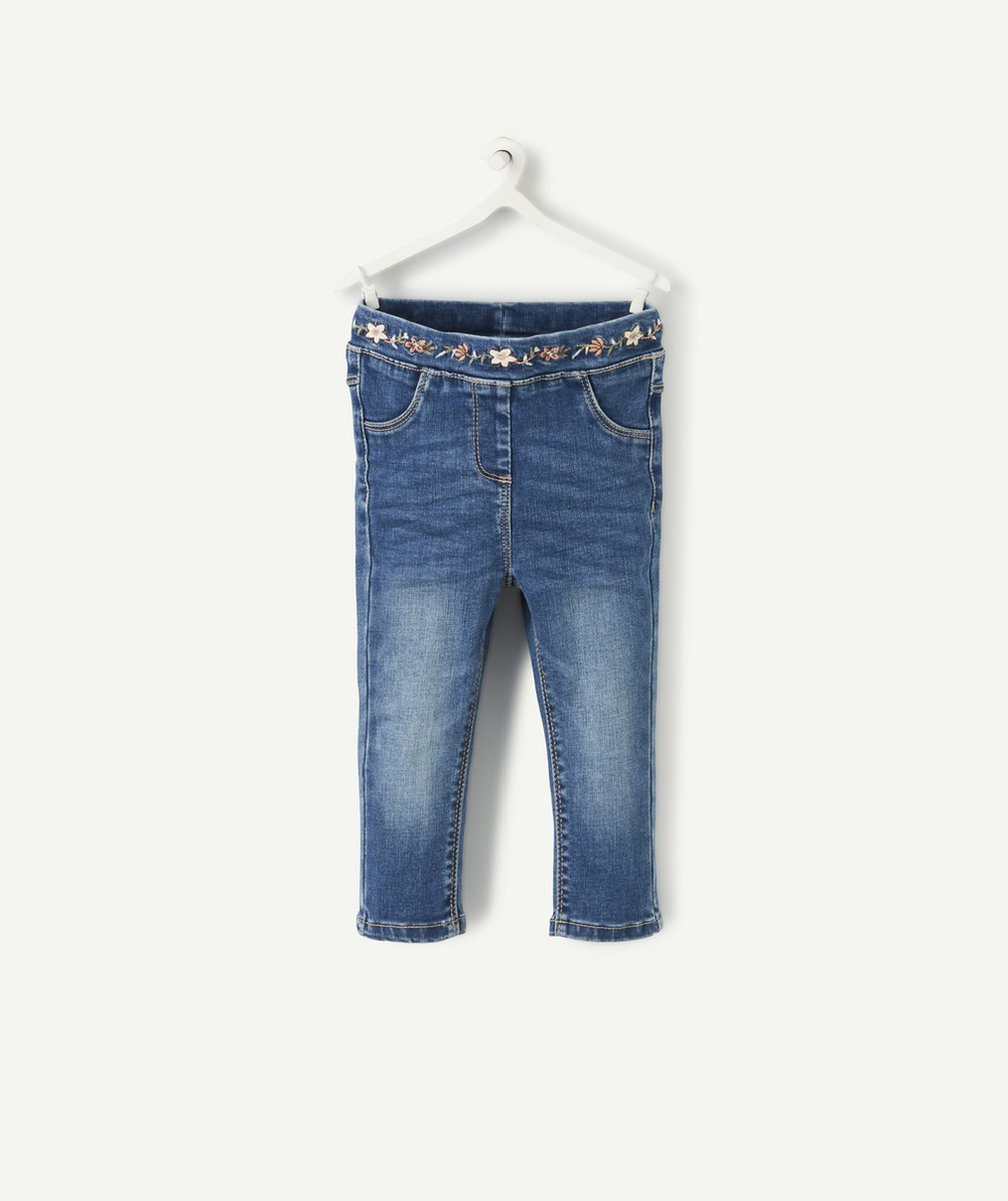 TREGGING EN DENIM AVEC BRODERIE SUR LA CEINTURE BÉBÉ FILLE