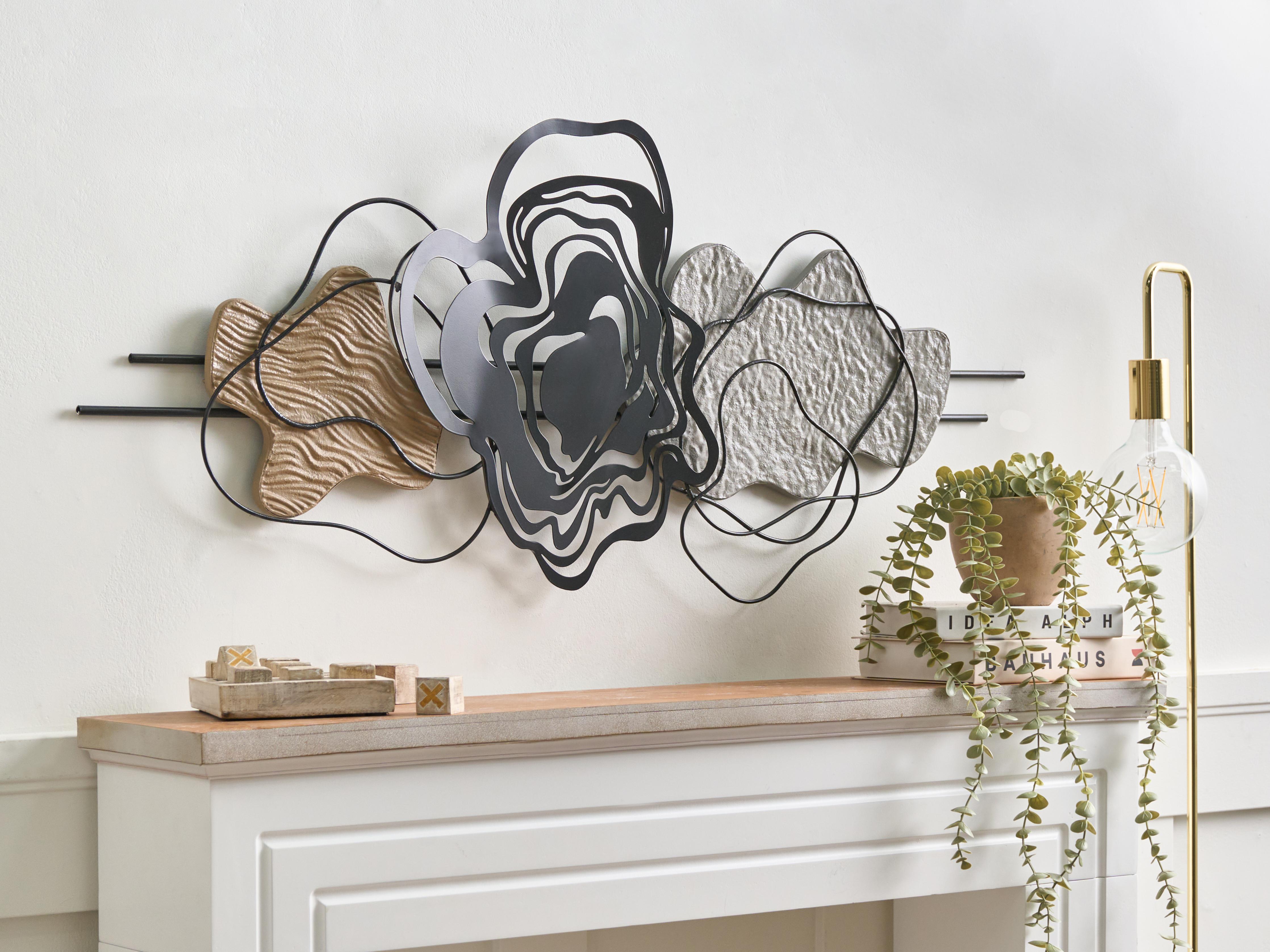 Wanddecoratie SALLINS Metaal 48 cm Zwart