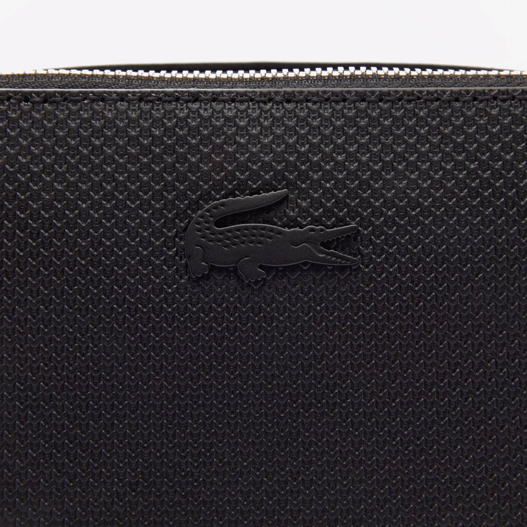 Sacoche zippée verticale unisexe Chantaco en cuir piqué mat Sacoches & Pochettes - Noir - Lacoste - Unisex