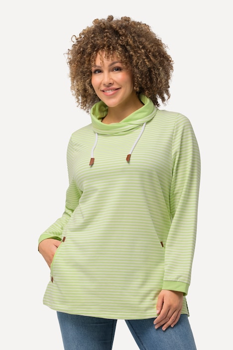Sweatshirt, Ringel, Classic, Stehkragen, Langarm