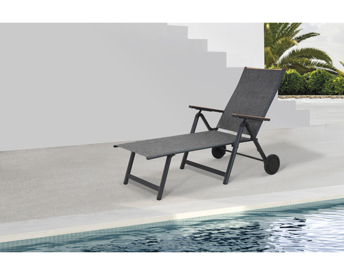 Garden Place Enya tuinligstoel 175 x 74 x 107 mm zwart