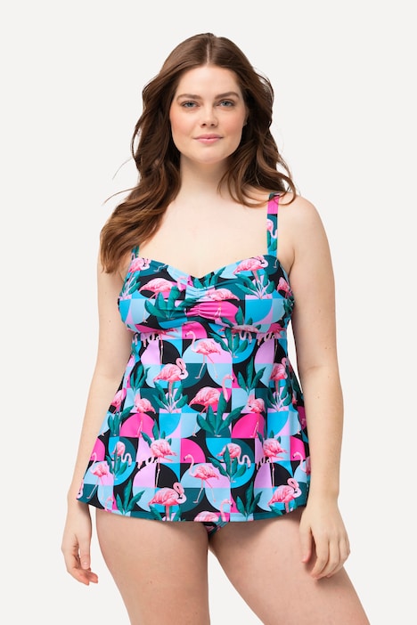 Tankini, Flamingos, Softcups, Träger verstellbar