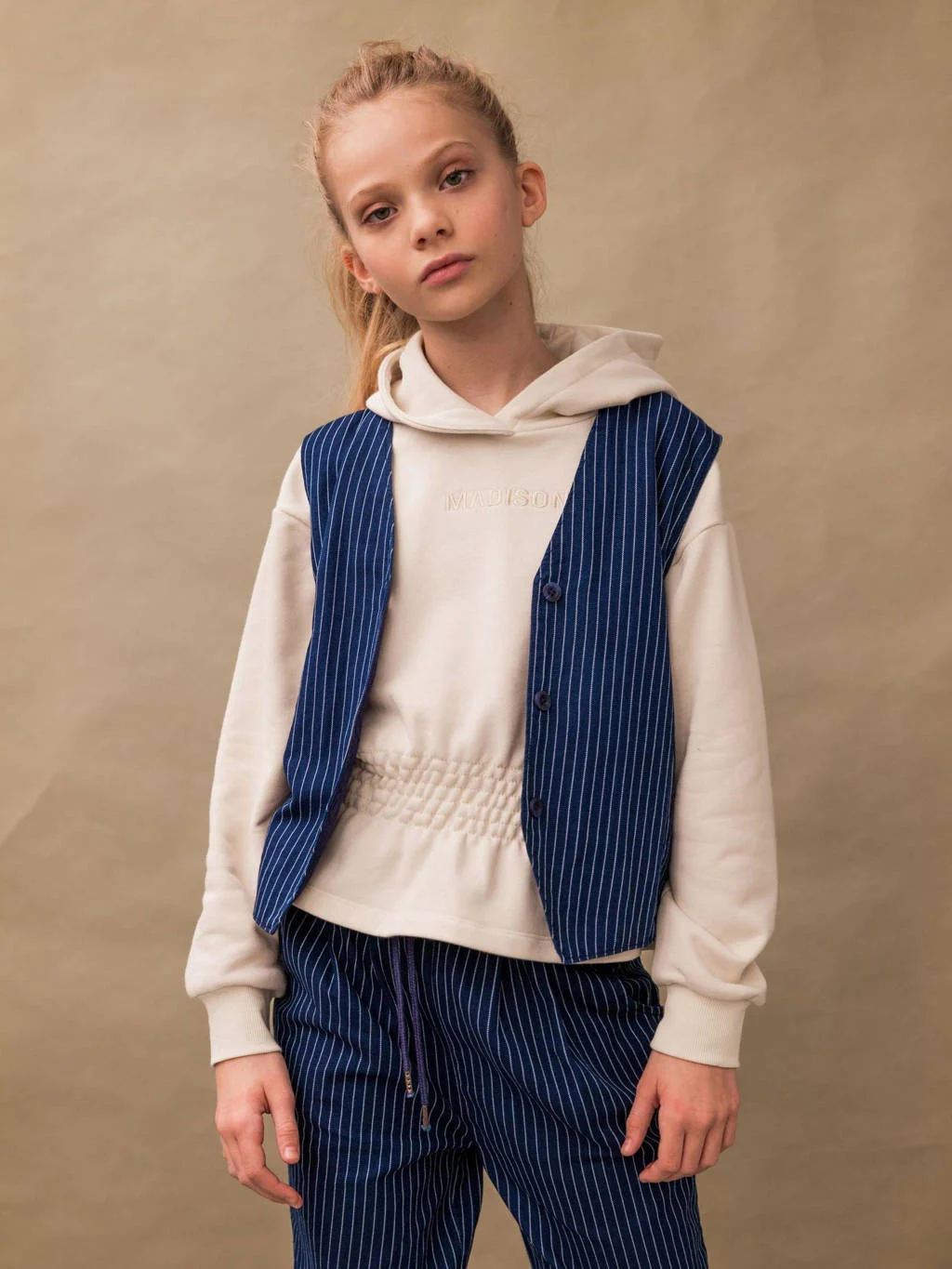 gestreept gilet LOUISE blauw