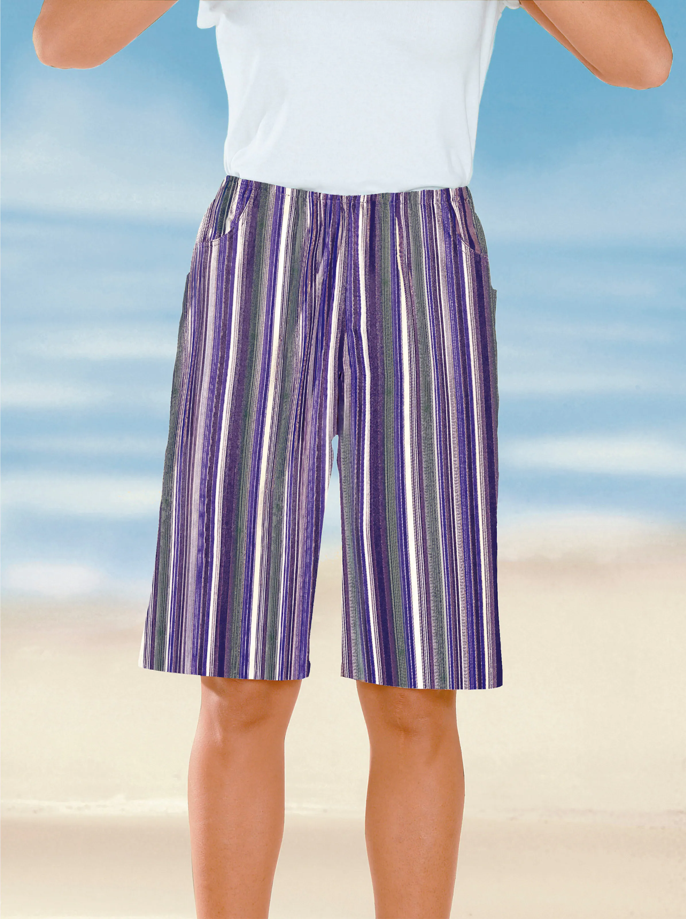 Bermudas in beere-gestreift