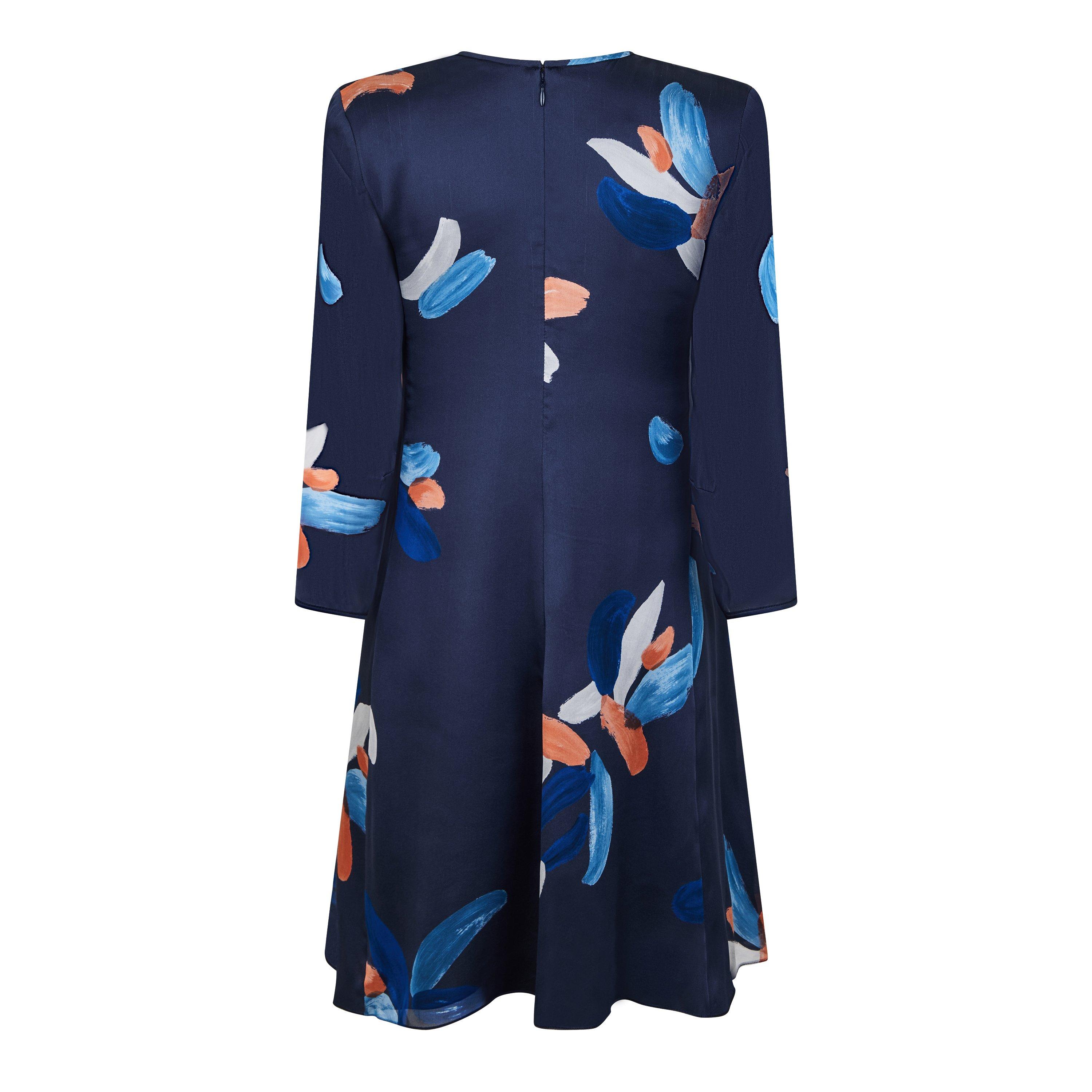 Emporio Armani Floral-Print Front-Knot Charmeuse Dress