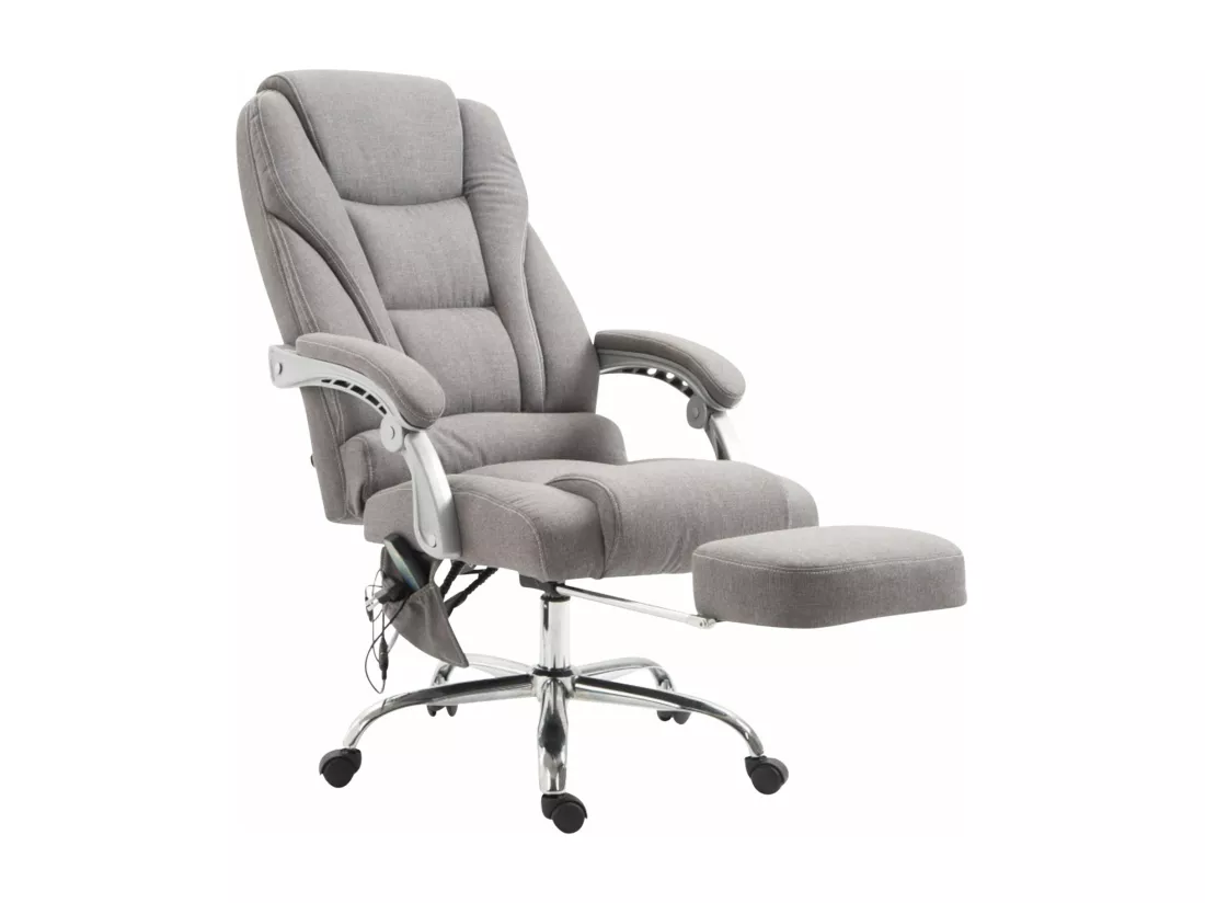 Chaise de bureau - Tissu & Métal chromé - Gris - Pacific