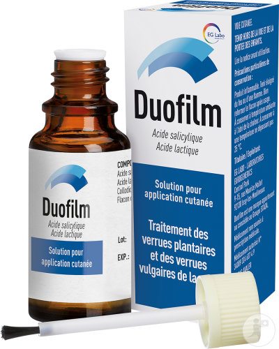 Duofilm Solution Application Cutanée Traitement Verrues Plantaires Et Vulgaires Mains 15ml