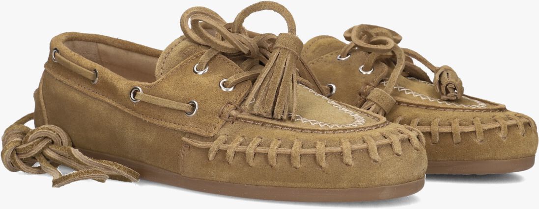 camel posa mocassins boat loafer fringe