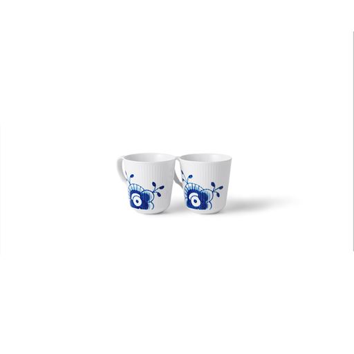 Royal Copenhagen Blå Mega Riflet 2-pak Krus, 28 cl