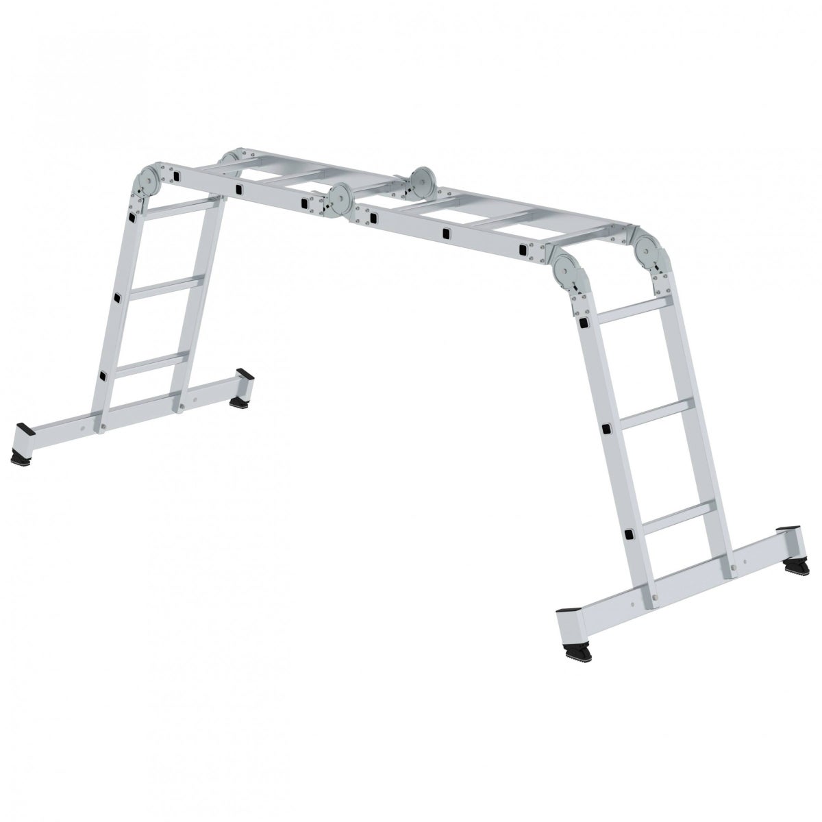 MUNK multifunctionele ladder met Nivello® dwarsbalk, 4x4 sporten