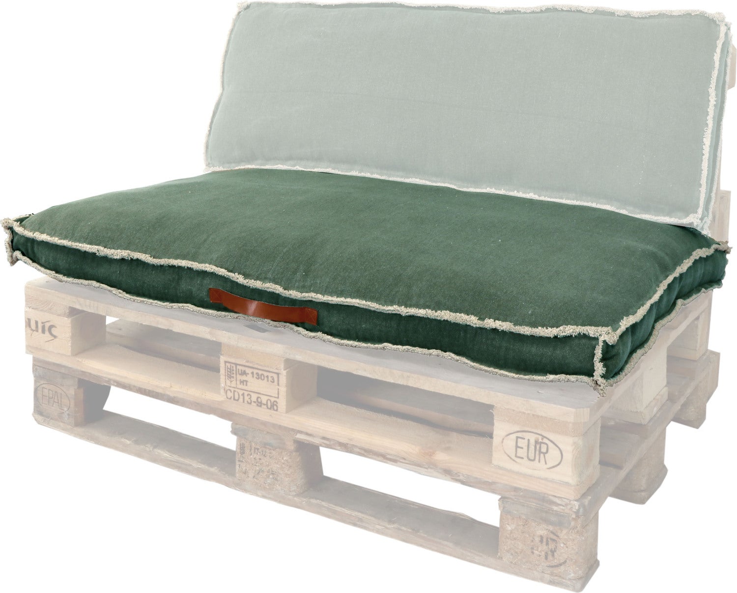 Unique Living palletkussen Manouk groen 120 x 80 x 8 cm