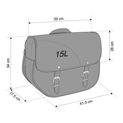 Sacoches cavalières CustomAcces SANT LOUIS AVEC SUPPORT UNIVERSEL (2 x 15 litres) Universel - Noir