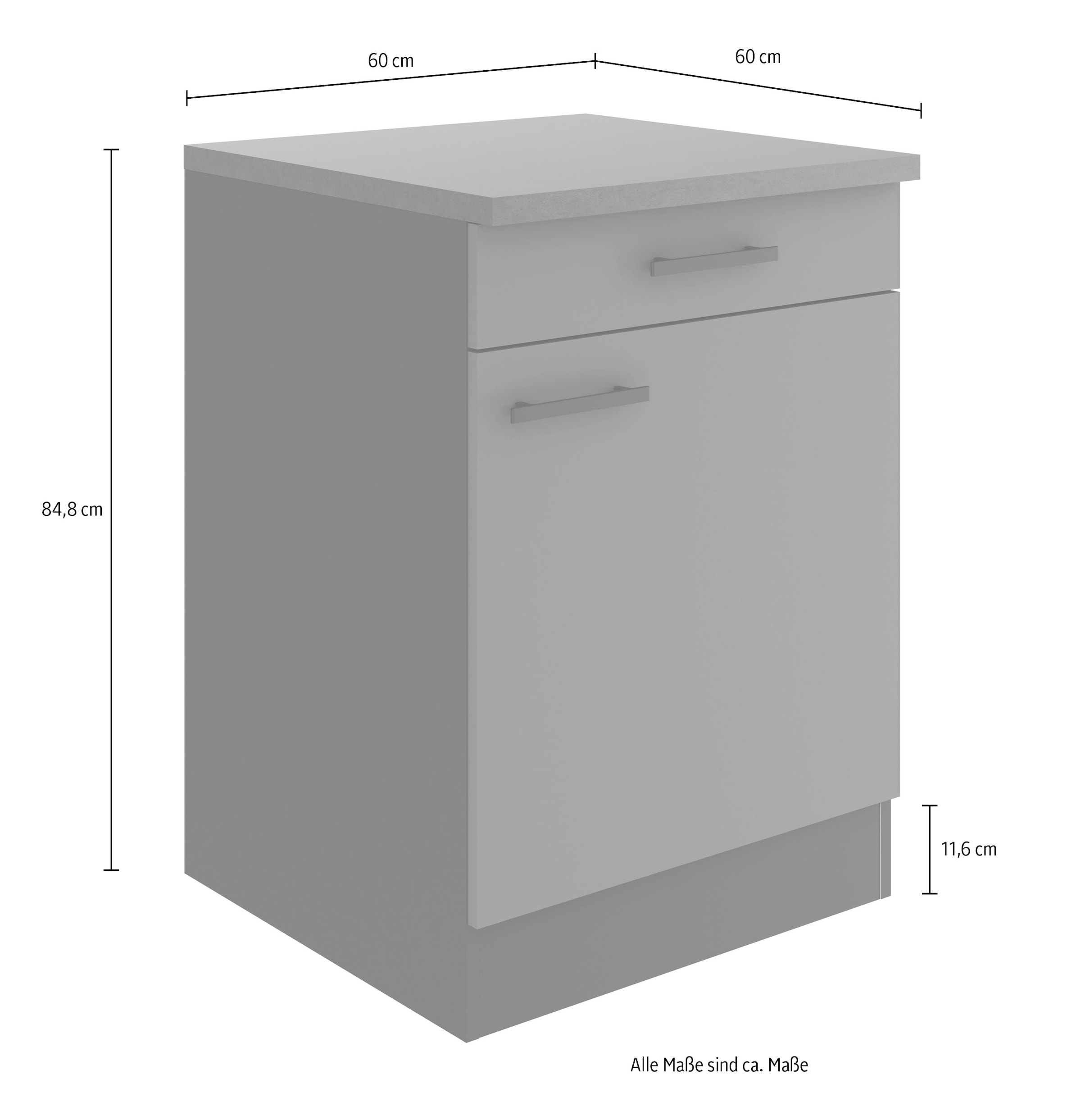 OPTIFIT Unterschrank »Palma« Breite 60 cm, mit 1 Tür und 1 Schubkasten