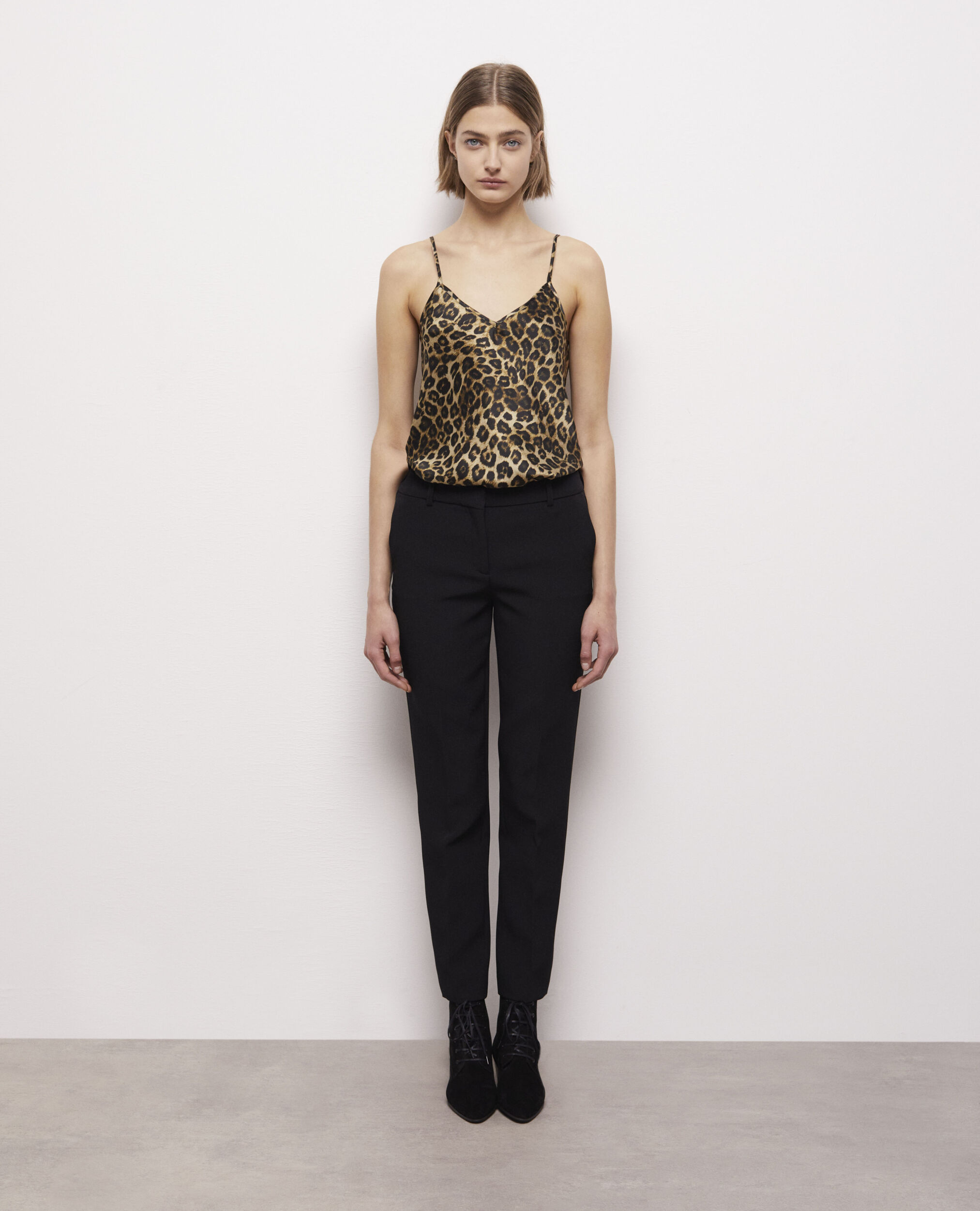 Pantalon de costume en crêpe noir