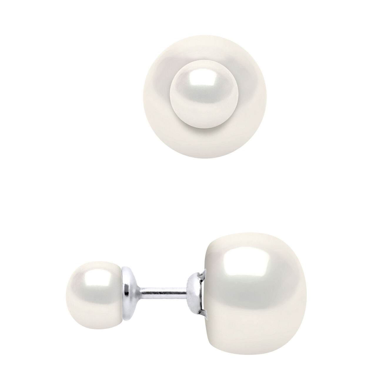 Pearl Addict Boucles d'oreilles Anthéa Argent & Perles d'Eau Douce blanc naturel