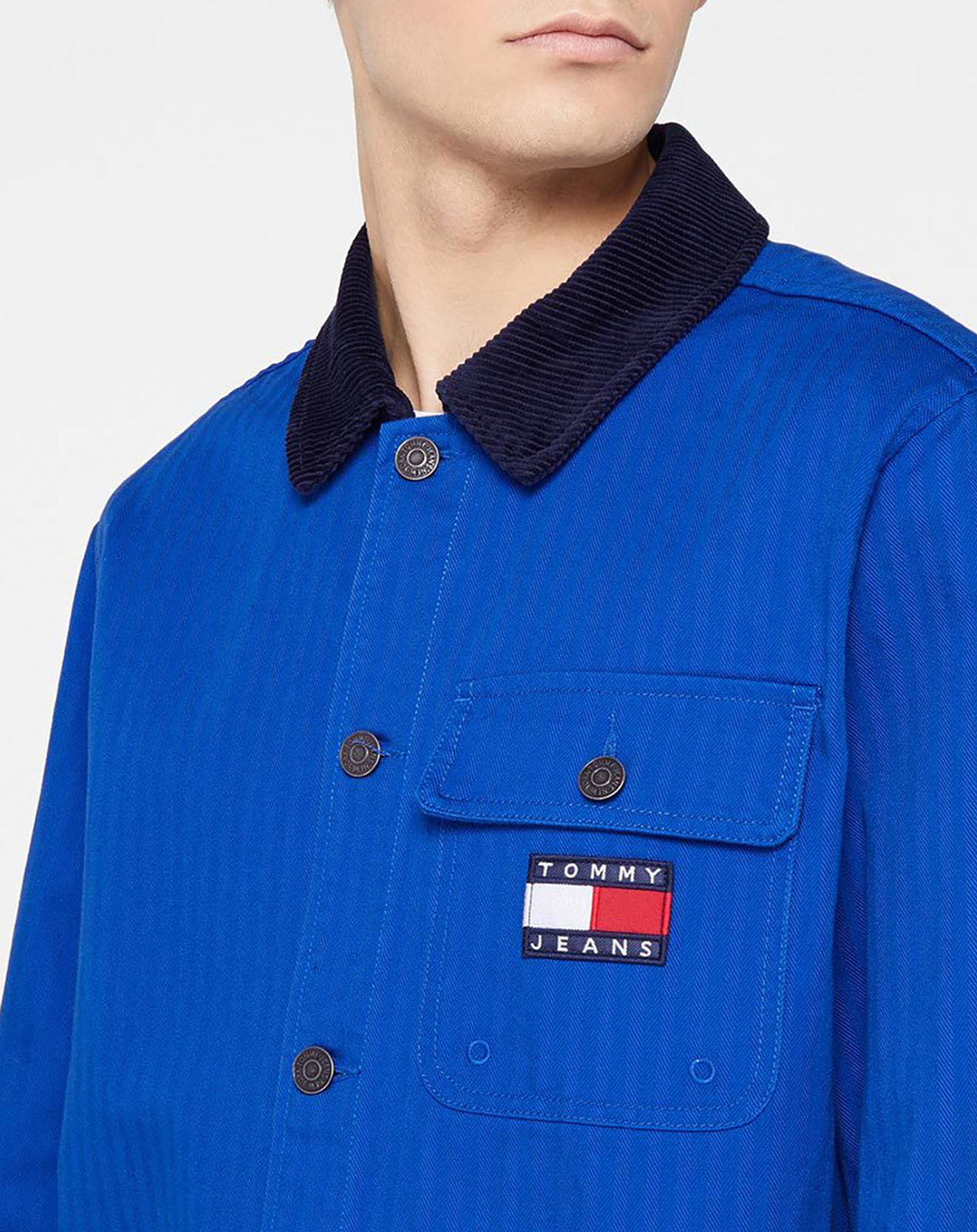 Tommy Jeans Blouson en jean badge bleu électrique