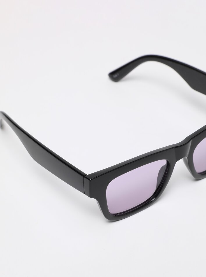 Óculos quadrados de acetato - Preto