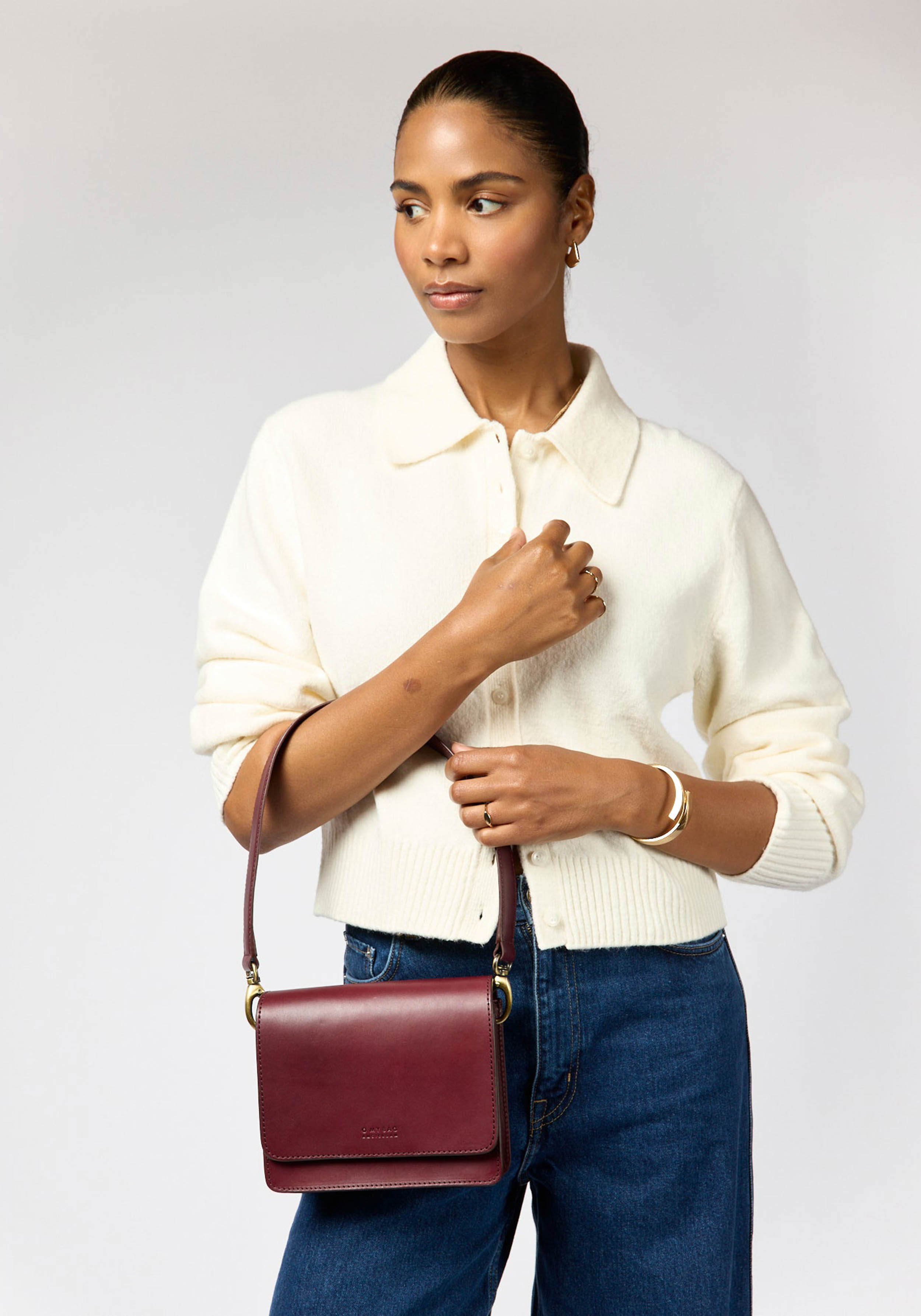 O My Bag Handtasche Audrey Mini Classic Leather Dark Cherry