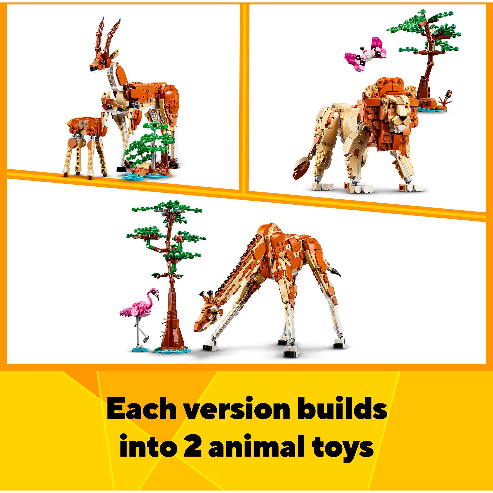 LEGO Konstruktionsspielzeug Creator 3-in-1 Tiersafari