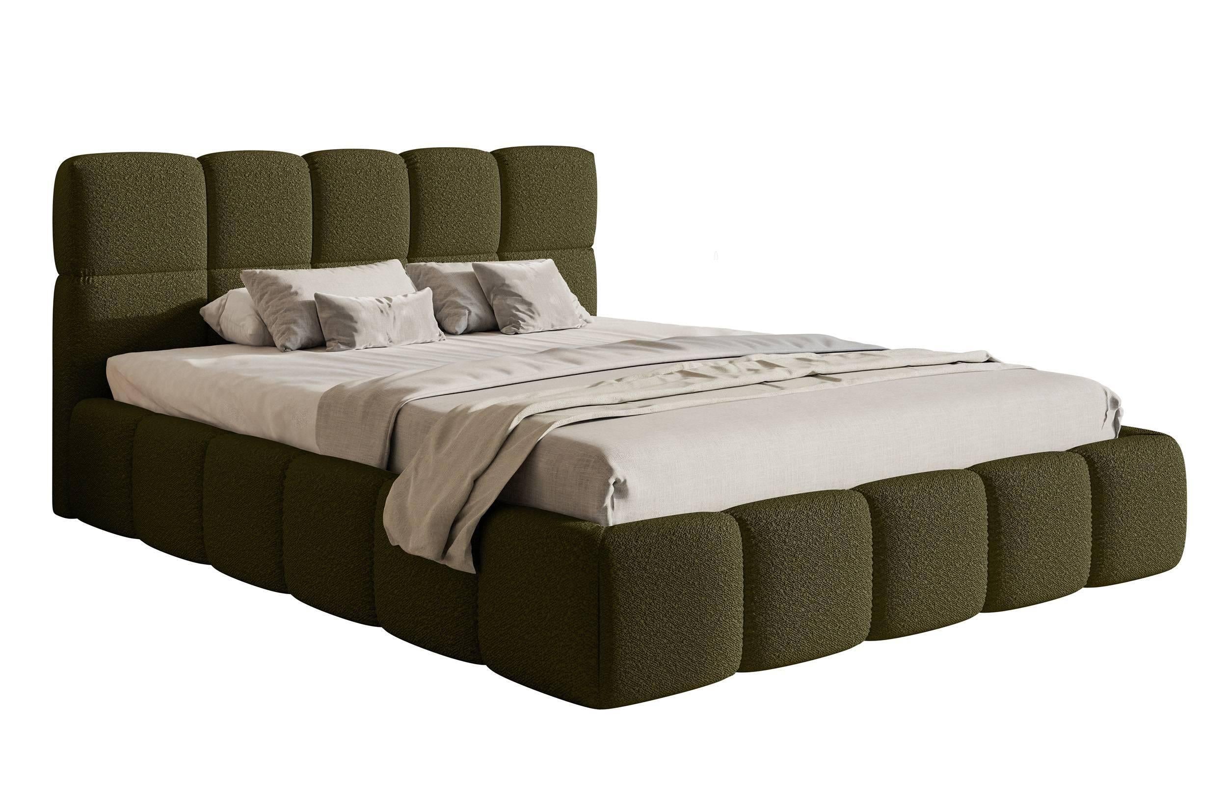 NADUVI Collection Chloe Bedframe 180 x 200 cm - Bouclé - Olijfgroen