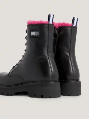 Botas Urbanas de Couro Liso com Forro Quente