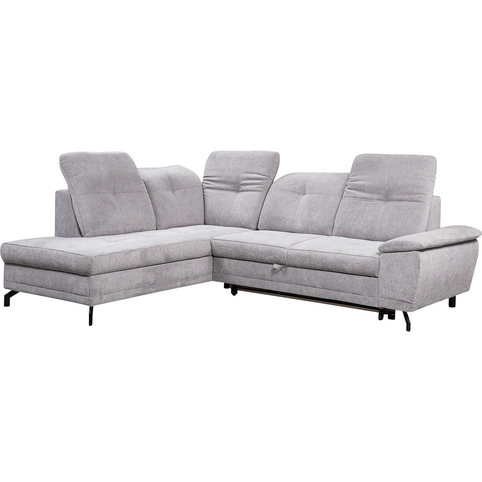 Ecksofa Dream Stoff hellgrau, Ottomane links