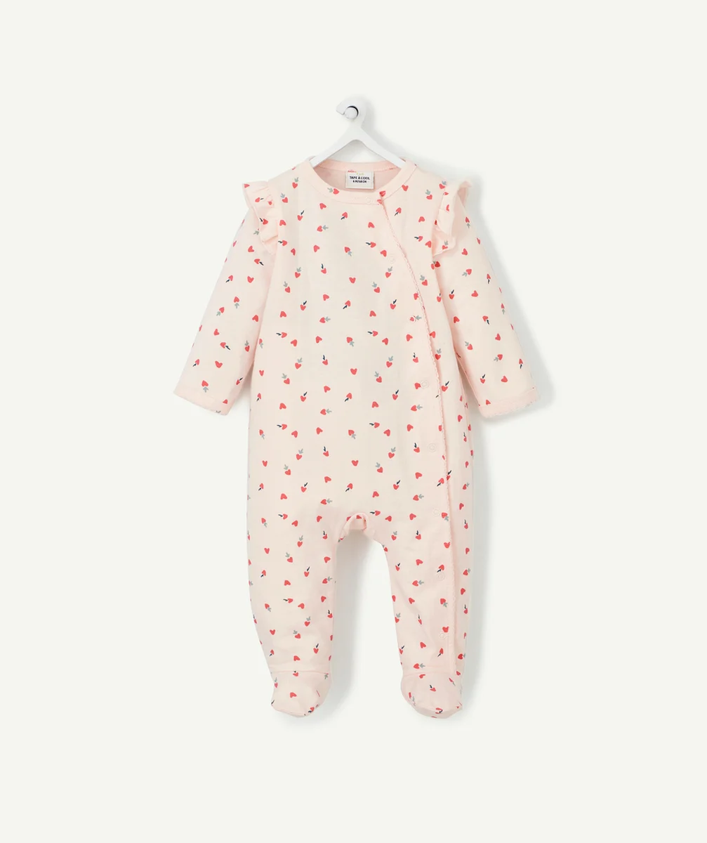 DORS BIEN BÉBÉ EN COTON BIO ROSE IMPRIMÉ COEURS