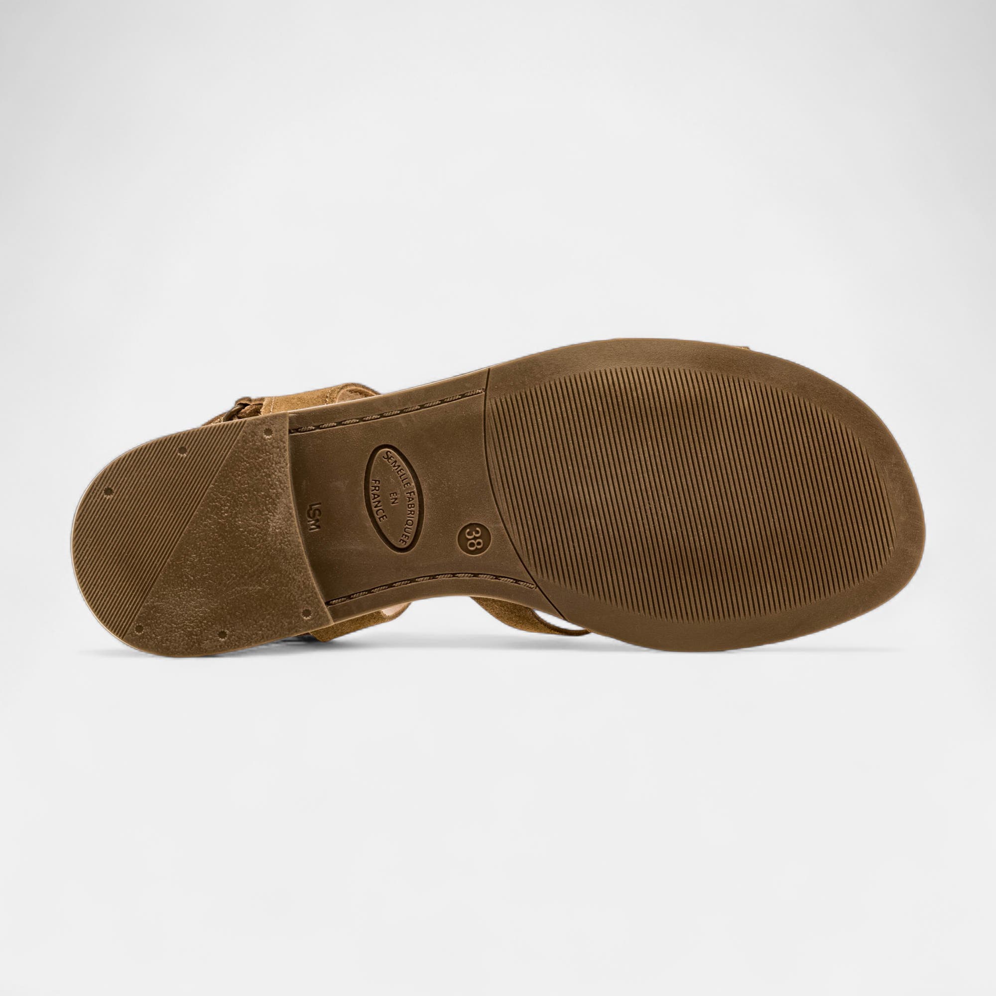 Nu-pieds Femme en cuir taupe