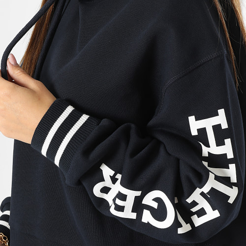 Sweat Capuche Crop Femme Monotype 9140 Bleu Marine