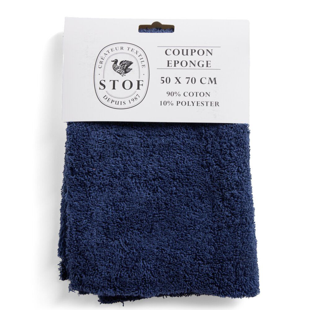 Coupon tissu coton 50x70cm bleu marine