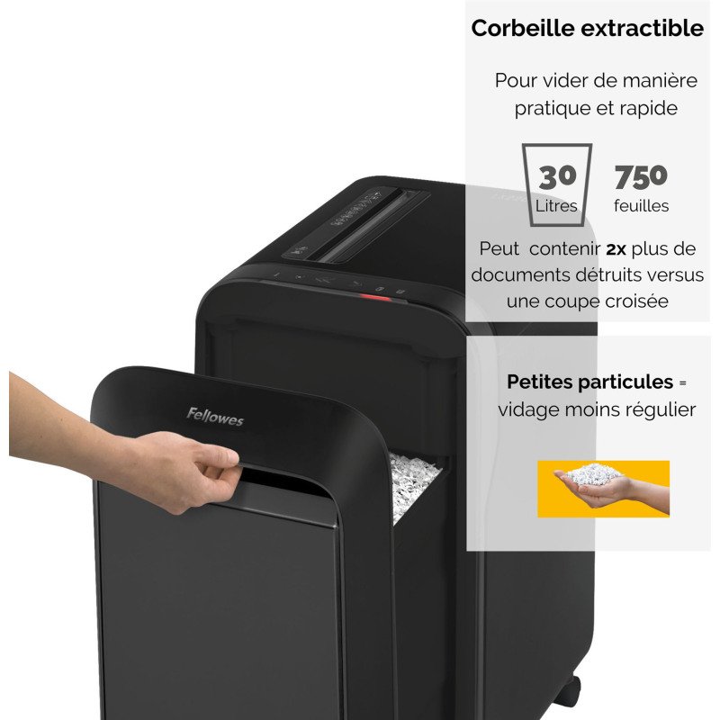 Destructeur Fellowes LX220 - coupe croisée