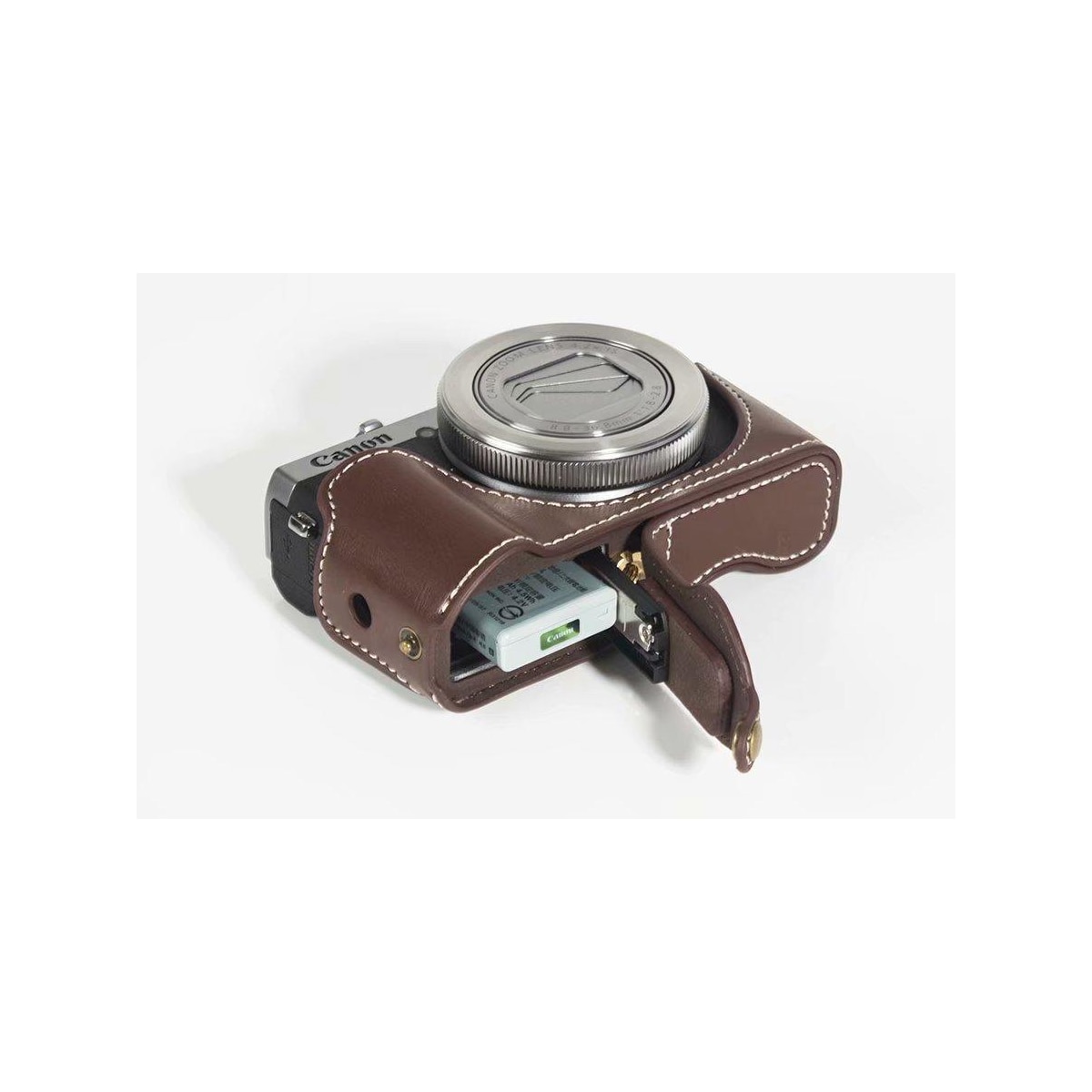 INF Veske / erme til Canon G7X2 / G7X3 PU lær brun