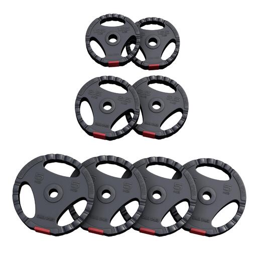 Kit de anilhas Gorilla Sports Triple Grip de 27,5 kg