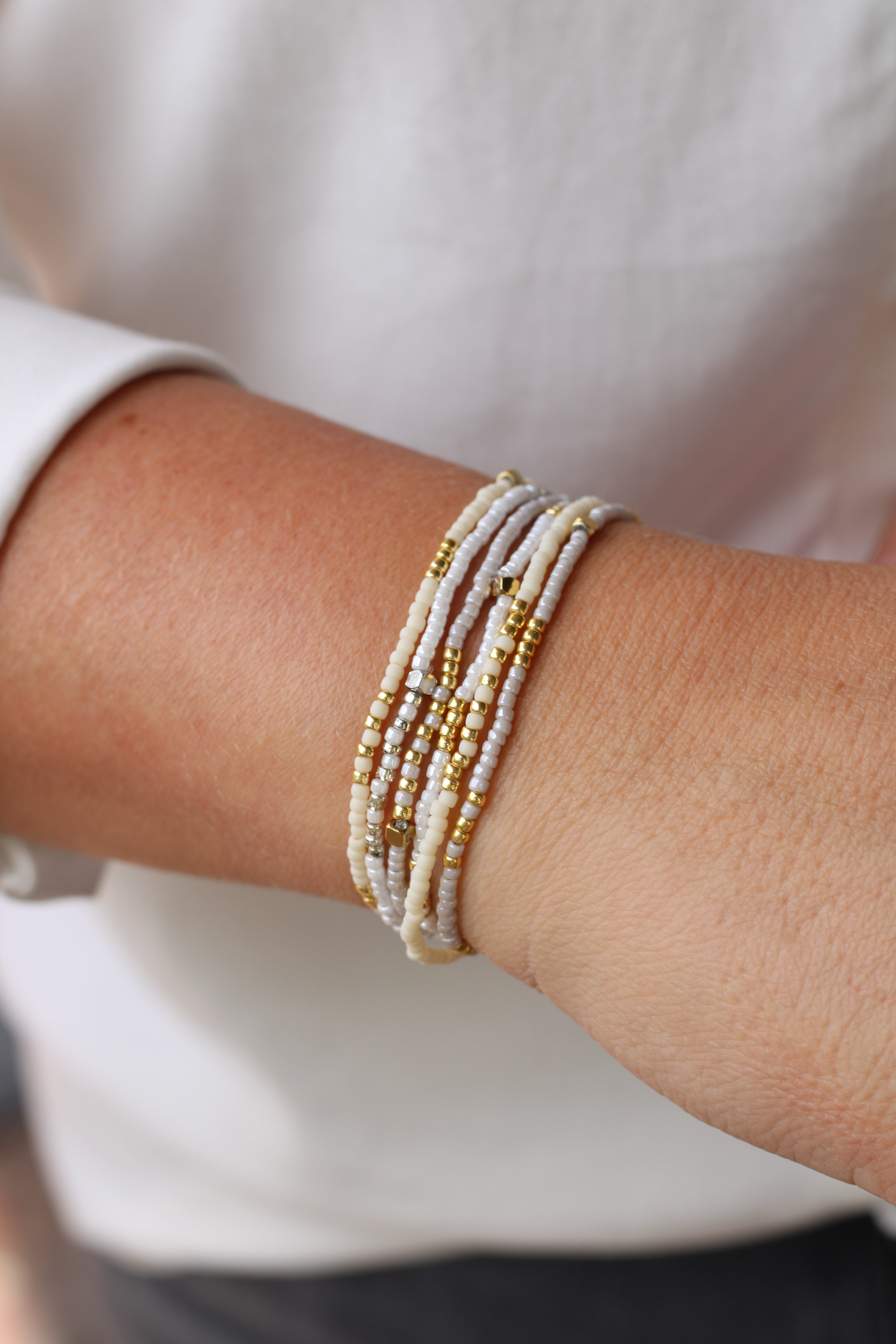 Armbanden Set Wit/Goud