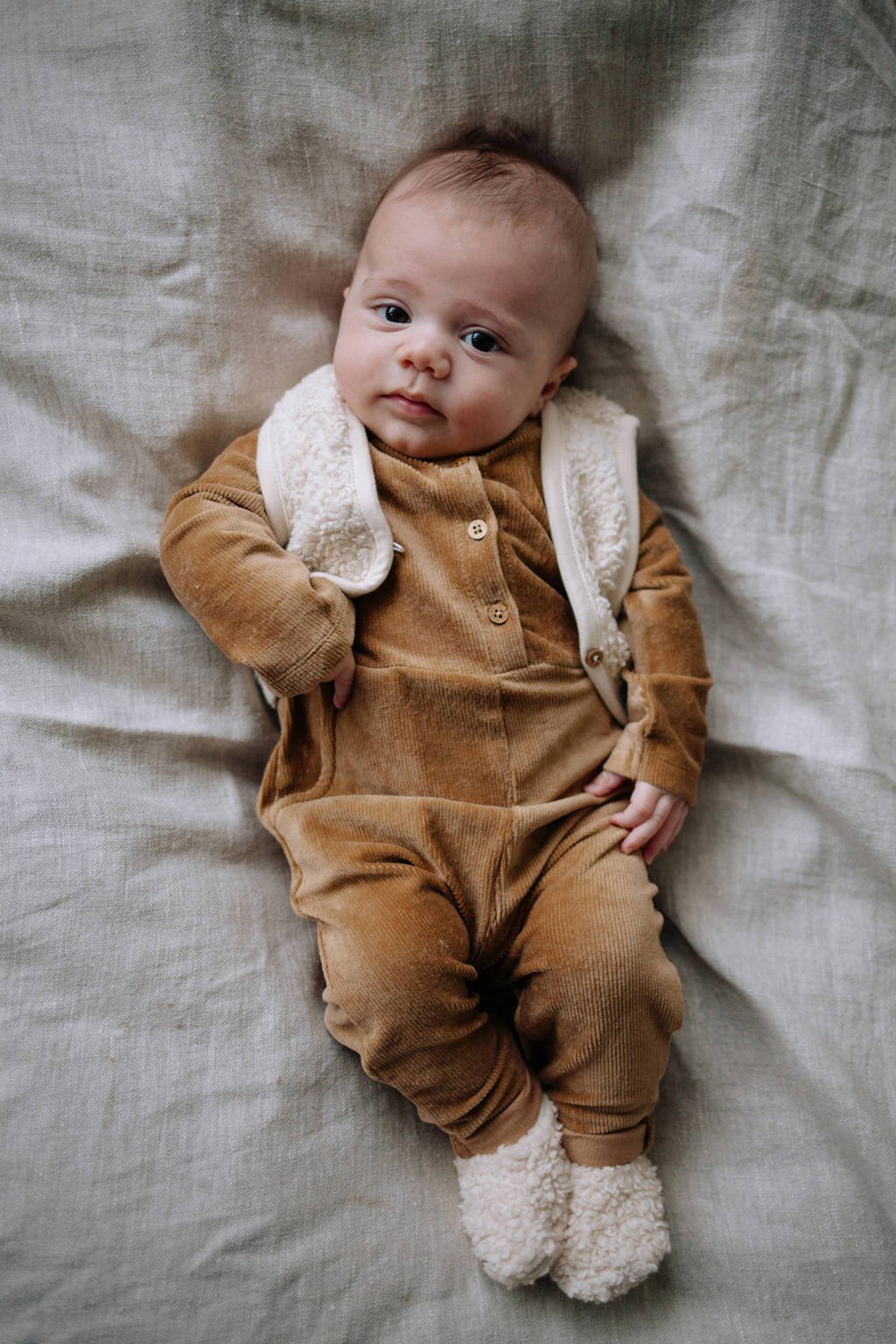 Riffle Amsterdam teddy gilet ecru