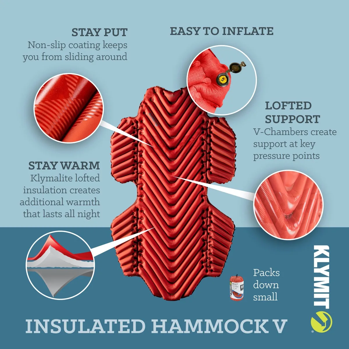 Klymit Insulated Hammock V Sleeping Pad Red
